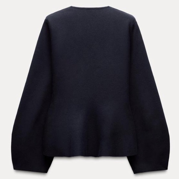 NWT ZARA BELTED SWEATER KNIT BLAZER - Picture 6 of 7